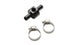 Vibrant inline barbed union fitting for 3/8 inch ID hose with 1/8 inch NPT port, made of durable metal.