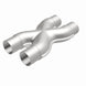 MagnaFlow Smooth Trans X 2.25/2.25 X 12 stainless steel exhaust X pipe showing polished metal and welded joints