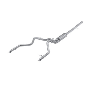 MBRP catback exhaust system for 22-23 Chevrolet Silverado and GMC Sierra ZR2/AT4X 6.2L, featuring 2.5-inch turn-down pipe