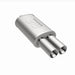 MagnaFlow stainless steel muffler with tip, 14x5x8 inches, featuring dual inlet and outlet pipes, designed for vehicle exhaust systems.