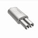 MagnaFlow stainless steel muffler with tip, 14x5x8 inches, featuring dual inlet and outlet pipes, designed for vehicle exhaust systems.