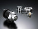 HKS racing SQV universal blow off valve with aluminum body and hose connections, designed for high-performance turbocharged vehicles.