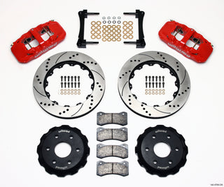 Wilwood Aero6 front truck big brake kit with 14.25-inch drilled red rotors on a 1999-2014 GM 1500 truck/SUV