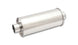 Vibrant StreetPower round muffler, 5in x 9in x 14in long with 3.5in I.D. and out diameter, shown in close-up view.