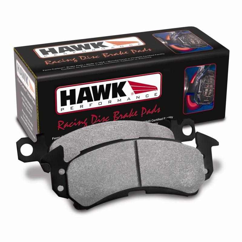 Hawk Performance Wilwood Superlite HT-10 racing brake pads showing the black brake pad with Hawk branding for high-performance vehicle braking.