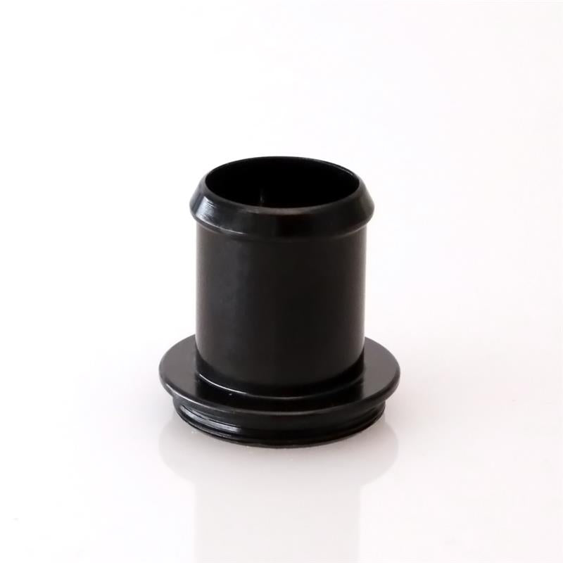 Turbosmart BOV Kompact 25mm plumb back fitting showing black metal fitting with hose connections on a white background