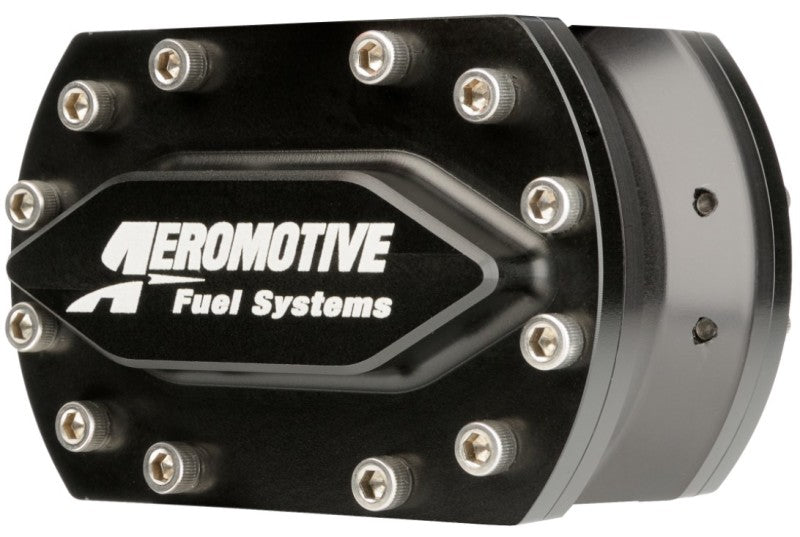 Aeromotive spur gear fuel pump with 3/8 inch hex and 1.20 gear, rated for 25 GPM, shown in a detailed close-up image.