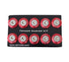 NRG red fender washer kit with rivets, set of 10, for plastic fender installation or repair, hardware kit for automotive use
