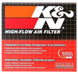 K&N Engineering round drop-in air filter, 2.875-inch ID, 3.875-inch OD, 2-inch height, designed for vehicle air intake systems.