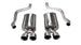 Polished CORSA Performance axle-back exhaust for Chevrolet Corvette C6 2009-2013 with 6.2L V8 engine, showing the shiny metal finish.