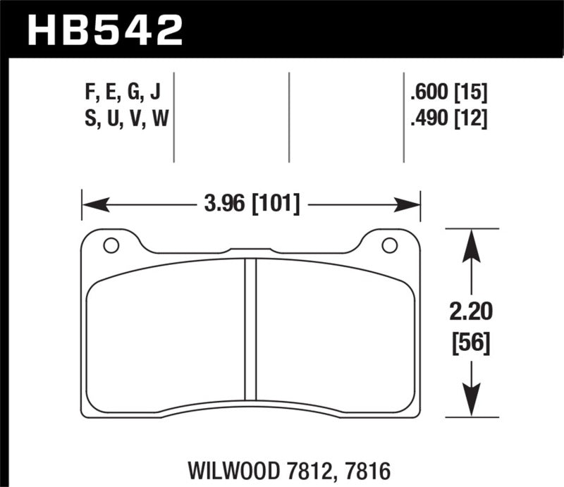 Hawk Wilwood Dynapro narrow mount racing brake pads with billet DTC-60 design for high-performance braking.