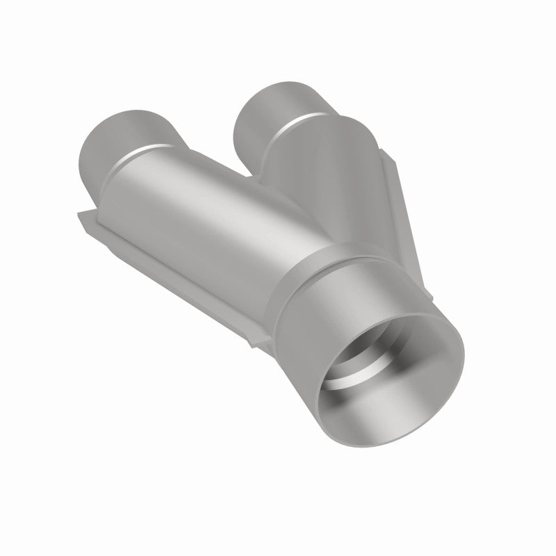 MagnaFlow Y-pipe in aluminum, 2.5/3 inch diameter, smooth transition design for automotive exhaust systems.