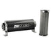 DeatschWerks stainless steel 10AN inline fuel filter housing kit with 10 micron filtration, 160mm length for universal automotive use.
