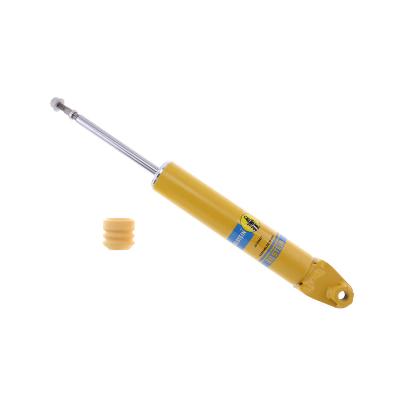Bilstein B6 rear 46mm monotube shock absorber for Chevrolet Corvette C7 2014-2015, showing the shock with mounting points and metal body.