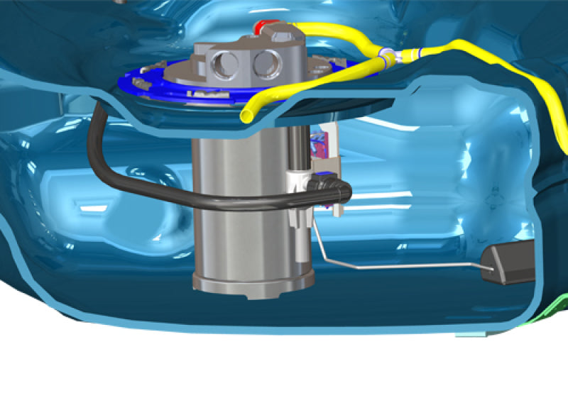 Aeromotive A1000 in-tank stealth fuel system for 2010-2011 Camaro, showcasing the compact fuel pump and installation components.