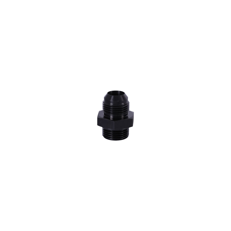 Aeromotive AN-12 O-Ring Boss and Male Flare Adapter Fitting for high-performance fuel systems, showing detailed metal fitting with threading