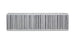 Vibrant vertical flow intercooler core with 24-inch width, 6-inch height, and 3.5-inch thickness, showing aluminum fins and end tanks.