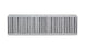 Vibrant vertical flow intercooler core with 24-inch width, 6-inch height, and 3.5-inch thickness, showing aluminum fins and end tanks.