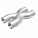 MagnaFlow Smooth Trans X 2.25/2.25 stainless steel X pipe for exhaust system, showing the polished metal finish and pipe design.