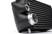 Black AMS Performance intercooler for 2015+ Ford F-150 and Raptor 2.7L/3.5L EcoBoost with AMS logo, showcasing the stock location design.