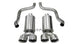 Polished CORSA Performance axle-back exhaust for 2009-2013 Chevrolet Corvette C6 6.2L V8, showcasing the chrome finish and exhaust tips.