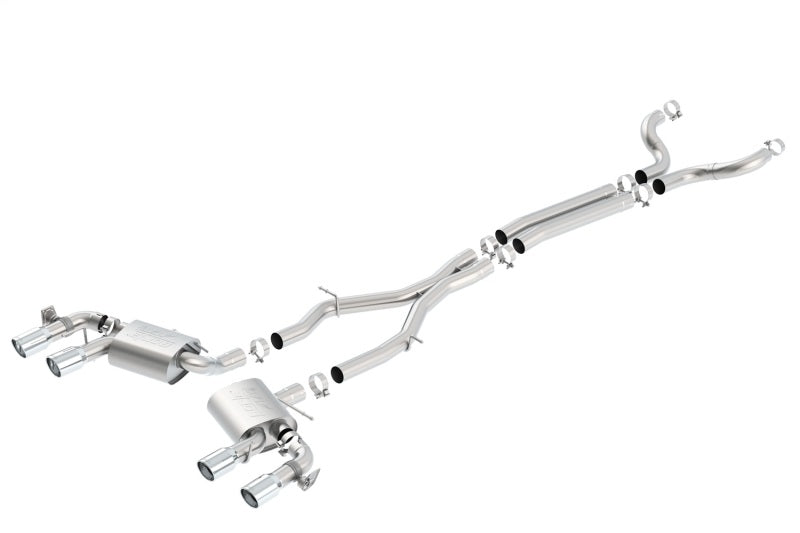 Borla 2017+ Chevy Camaro ZL1 6.2 ATAK catback exhaust with dual split rear exit, stainless steel construction and polished finish.