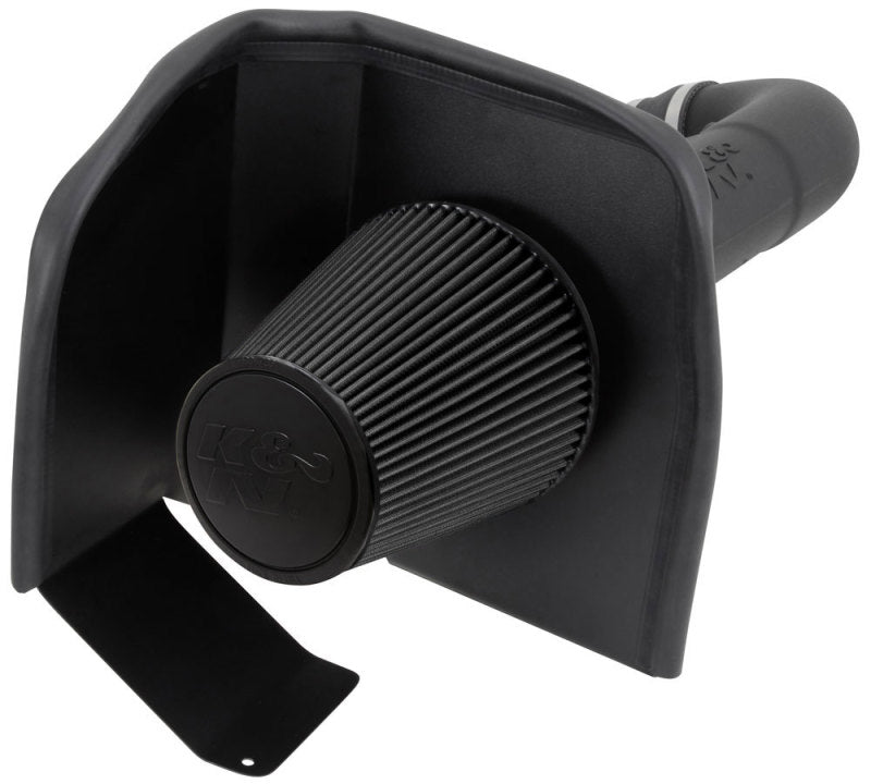 K&N Engineering cold air intake system for 2014-2018 Chevrolet and GMC 1500 V8 trucks, featuring high-performance air filters and tubing.