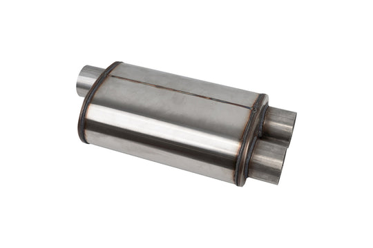 CORSA Performance Corsa PRO-Series tuned 304SS muffler with 3-inch inlet, dual outlets, 19-inch overall length, automotive exhaust component