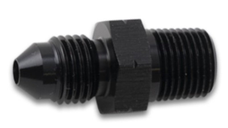 Vibrant BSPT adapter fitting -6 AN to 3/8 inch -19, automotive fitting with red anodized finish and threaded connection