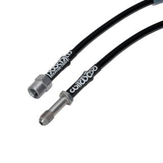 Wilwood front brake line kit for 2009-2016 Audi A4, flexible brake lines with fittings for enhanced braking performance.