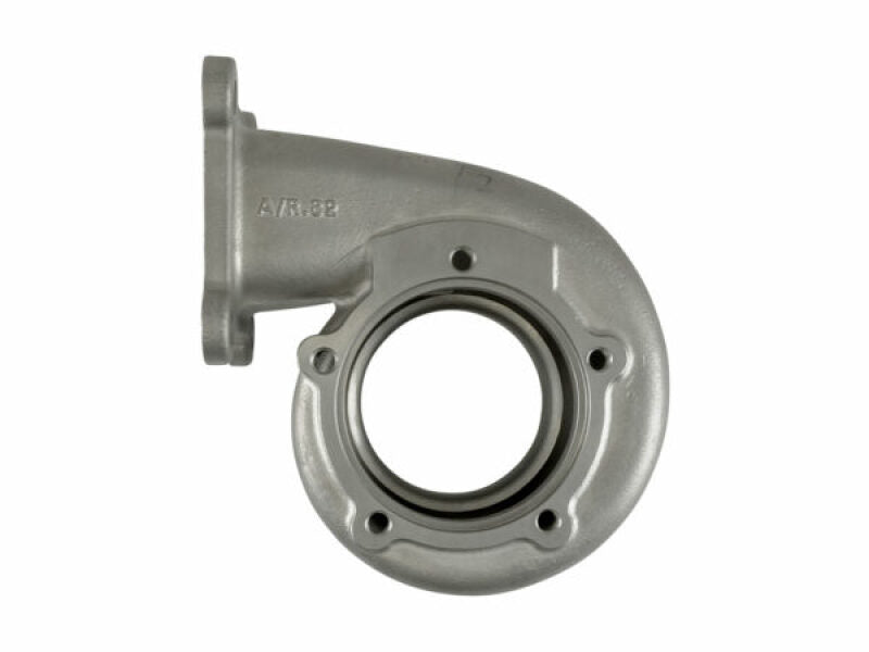 Turbosmart B Frame T4 0.82AR 62mm turbine housing with cast aluminum construction, showcasing precise machining and inlet flange.