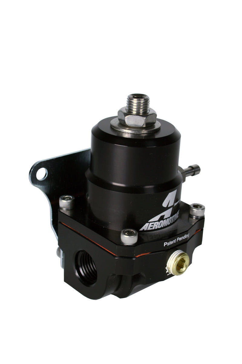 Aeromotive A1000 adjustable EFI fuel pressure regulator with -6 inlet and return ports, shown in the image.