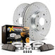 PowerStop Z36 performance brake pads for Chevrolet Silverado 2500 HD front and rear, designed for towing and heavy-duty use.