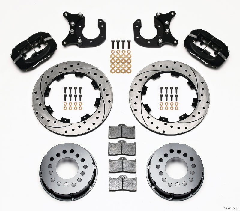Wilwood Forged Dynalite rear brake kit with drilled rotors and 2.50-inch offset for big Ford vehicles, high-performance brake system