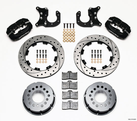 Wilwood Forged Dynalite rear brake kit with drilled rotors and 2.50-inch offset for big Ford vehicles, high-performance brake system