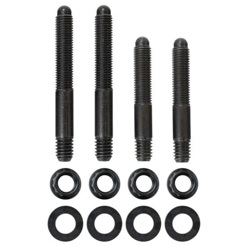 Moroso 2-piece 5/16in-24 x 2.0in and 2.5in long 12-point nuts carb stud kit with bracket, automotive fittings hardware