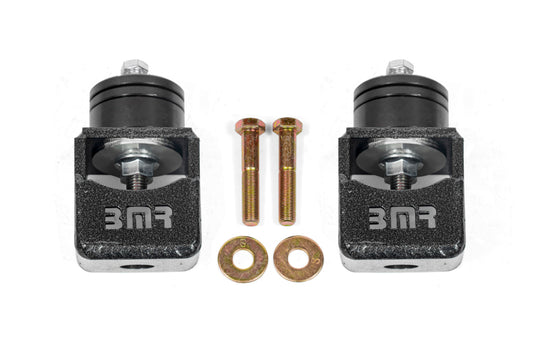 Black hammertone BMR Chevy SS and Pontiac G8 engine mount kit with solid bushings, designed for improved engine stability.