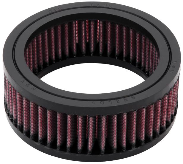 K&N Engineering round custom air filter with 5-3/8 inch outer diameter, 4 inch inner diameter, and 2 inch height for drop-in replacement