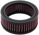 K&N Engineering round custom air filter with 5-3/8 inch outer diameter, 4 inch inner diameter, and 2 inch height for drop-in replacement