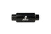 Aeromotive black AN-10 inline fuel filter with 10-micron filtration showing the filter body and inlet/outlet ports.