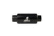 Aeromotive black AN-10 inline fuel filter with 10-micron filtration showing the filter body and inlet/outlet ports.