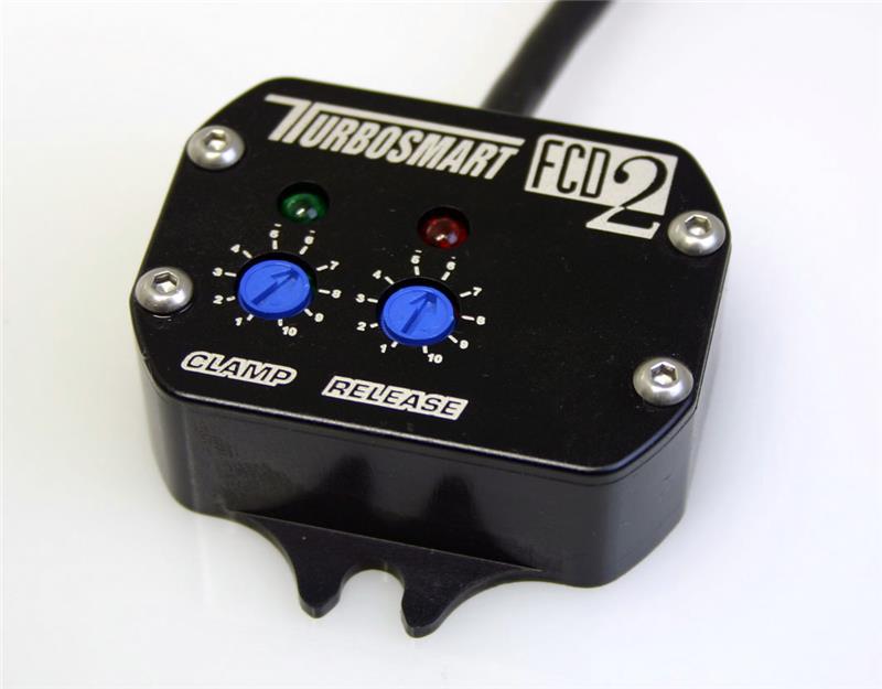 Turbosmart FCD-2 electronic boost controller accessory with control module and wiring for turbocharger performance management.