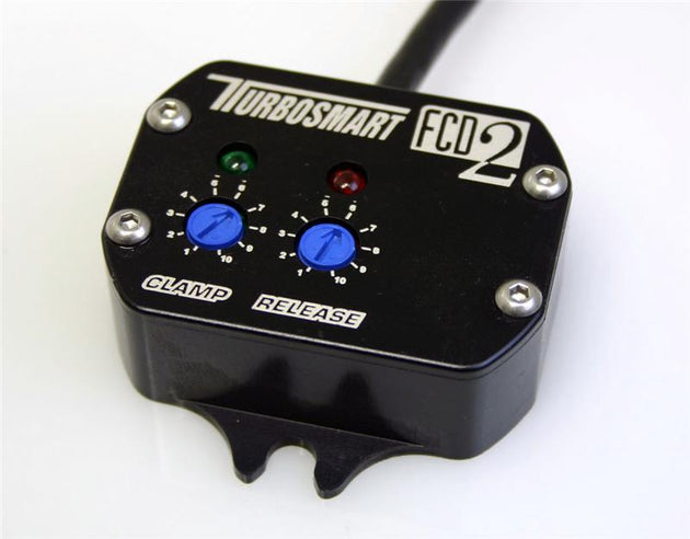 Turbosmart FCD-2 electronic boost controller accessory with control module and wiring for turbocharger performance management.