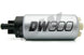 DeatschWerks 165 LPH in-tank fuel pump with universal installation kit, showing the compact pump and mounting components.