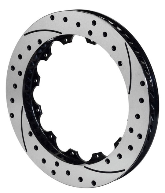 Wilwood SRP48 brake rotor, 13.06 x 1.25 inches, 2-piece drilled rotor with black finish, 12 on 8.75-inch bolt pattern