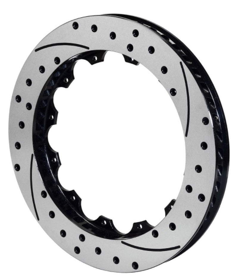 Wilwood SRP48 brake rotor, 13.06 x 1.25 inches, 2-piece drilled rotor with black finish, 12 on 8.75-inch bolt pattern