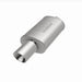 MagnaFlow stainless steel muffler with tip, 14x5x8 inches, featuring 2.25/4 inch inlet and outlet pipes, designed for vehicle exhaust.