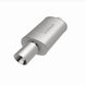 MagnaFlow stainless steel muffler with tip, 14x5x8 inches, featuring 2.25/4 inch inlet and outlet pipes, designed for vehicle exhaust.