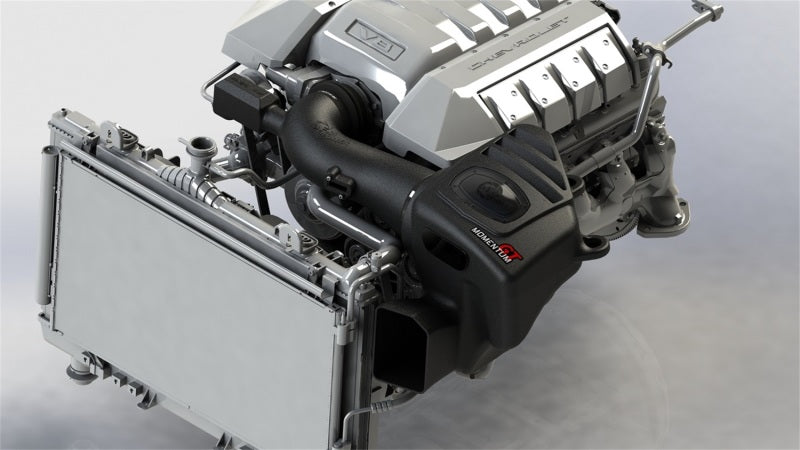 aFe Power cold air intake system for 2013-2015 Chevrolet Camaro SS V8-6.2L, showing the sleek intake tubing and filter.