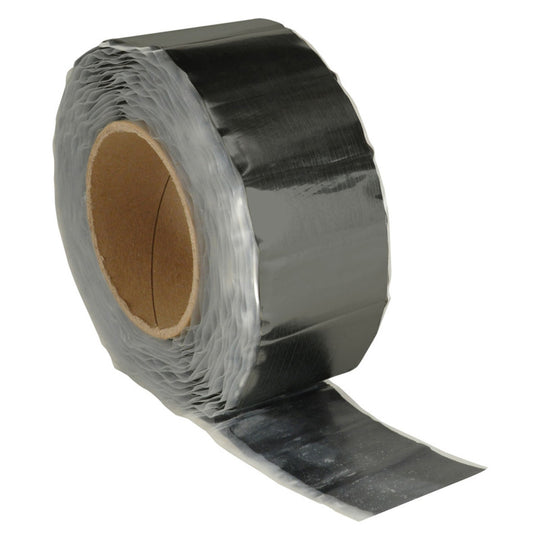 DEI Boom Mat damping tape roll, 2-inch by 20-foot thermal wrap, used for sound and heat insulation in vehicles.